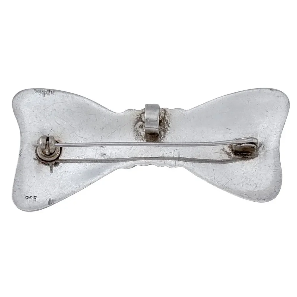 Vintage Sterling Silver 925 Bow Brooch Pin